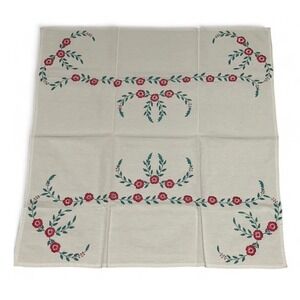 Hand‎ in Hand Floral Embroidered Tablecloth 30" Square Cotton Spring Decor
